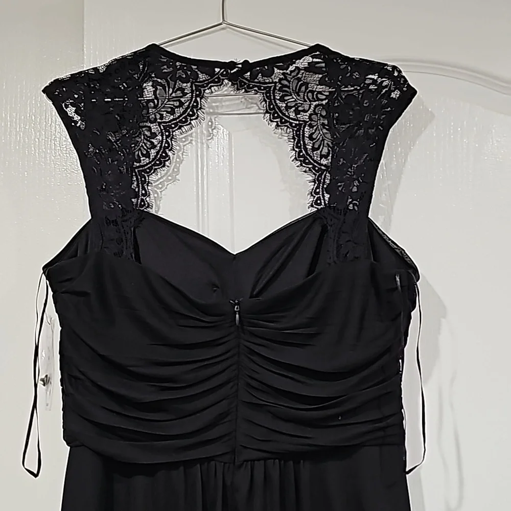 NWT Long black gown with lace top - Picture 7 of 11